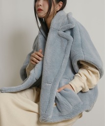 Palm Riche（ポームリシュ）の「ボアポンチョコート（その他アウター）」