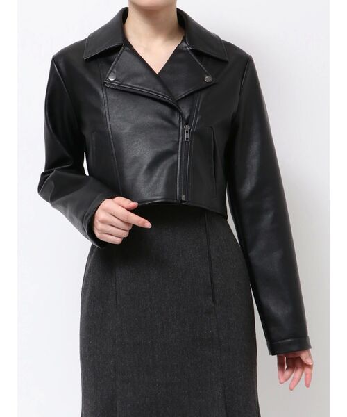 RESEXXY(リゼクシー)の「フェイクレザーライダースジャケット(ライダースジャケット・レディース・ブラック/ブラウン・SMALL/MEDIUM)」の5枚目の写真