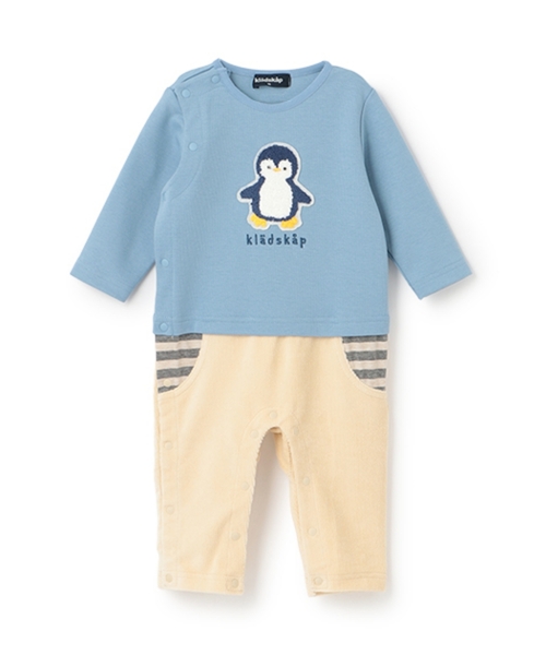 kladskap(クレードスコープ)の「ペンギンモチーフカバーオール(ロンパース・キッズ・ライトブルー/アイボリー・70cm/80cm)」の7枚目の写真