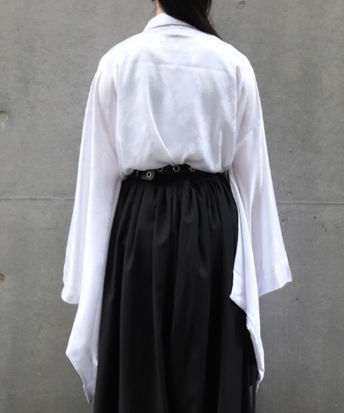 REZEN（リゼン）の「花柄ジャガード和袖シャツ（シャツ/ブラウス・メンズ・ターコイズブルー/ブラック/ライトグレー/ラベンダー・LARGE/MEDIUM）」の16枚目の写真