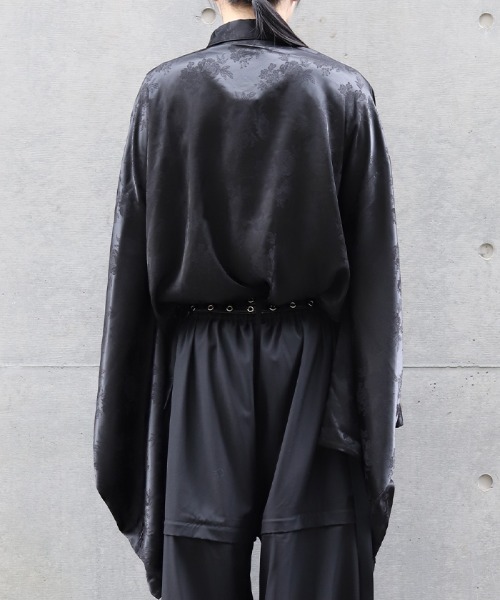 REZEN（リゼン）の「花柄ジャガード和袖シャツ（シャツ/ブラウス・メンズ・ターコイズブルー/ブラック/ライトグレー/ラベンダー・LARGE/MEDIUM）」の19枚目の写真