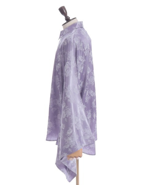 REZEN（リゼン）の「花柄ジャガード和袖シャツ（シャツ/ブラウス・メンズ・ターコイズブルー/ブラック/ライトグレー/ラベンダー・LARGE/MEDIUM）」の7枚目の写真