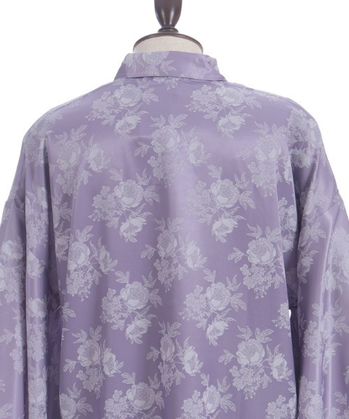 REZEN（リゼン）の「花柄ジャガード和袖シャツ（シャツ/ブラウス・メンズ・ターコイズブルー/ブラック/ライトグレー/ラベンダー・LARGE/MEDIUM）」の11枚目の写真