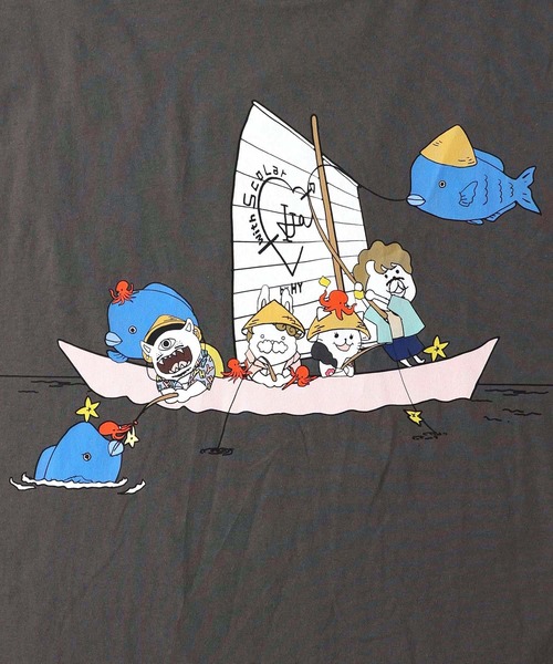 152718：仲宗根泉(HY)コラボ 帆かけサバニ柄チュニック（Tシャツ