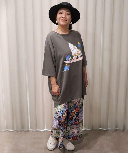 152718：仲宗根泉(HY)コラボ 帆かけサバニ柄チュニック（Tシャツ