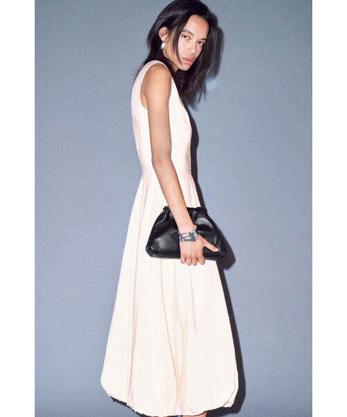 ノースリーブバブルヘムミディドレス（ジャンパースカート