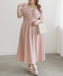CLETTE（クレット）の「レースアップデザインシアー袖ワンピース（ワンピース・レディース）」