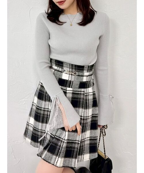 ヘムレースリブニットトップス（ニット/セーター）｜dazzlin（ダズリン