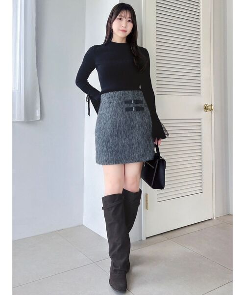 dazzlin（ダズリン）の「ヘムレースリブニットトップス（ニット/セーター・レディース・オフホワイト/グレー/ブラック・FREE）」の10枚目の写真