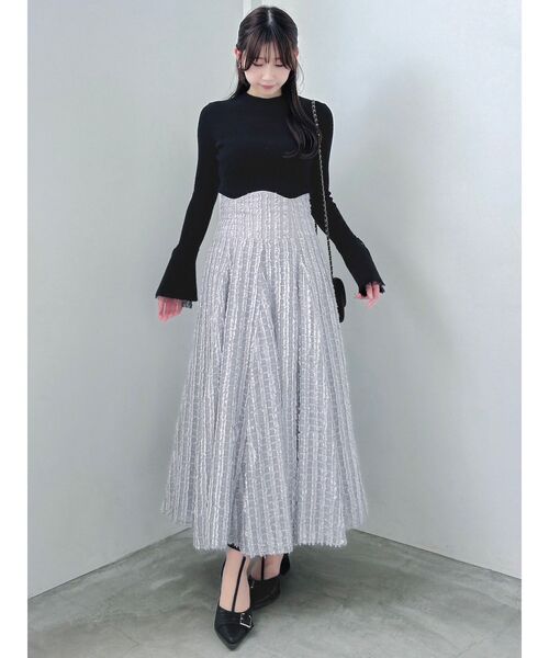 dazzlin（ダズリン）の「ヘムレースリブニットトップス（ニット/セーター・レディース・オフホワイト/グレー/ブラック・FREE）」の14枚目の写真