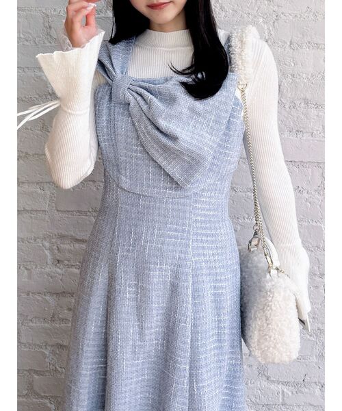 dazzlin（ダズリン）の「ヘムレースリブニットトップス（ニット/セーター・レディース・オフホワイト/グレー/ブラック・FREE）」の18枚目の写真