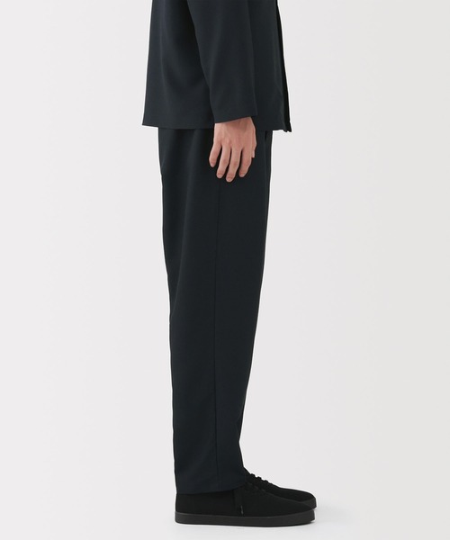 トーマスマグパイ 　T/R　Stretch　MUJI　パンツ　テーパード　黒 トーマスマグパイ T/R Stretch MUJI パンツ テーパード 黒