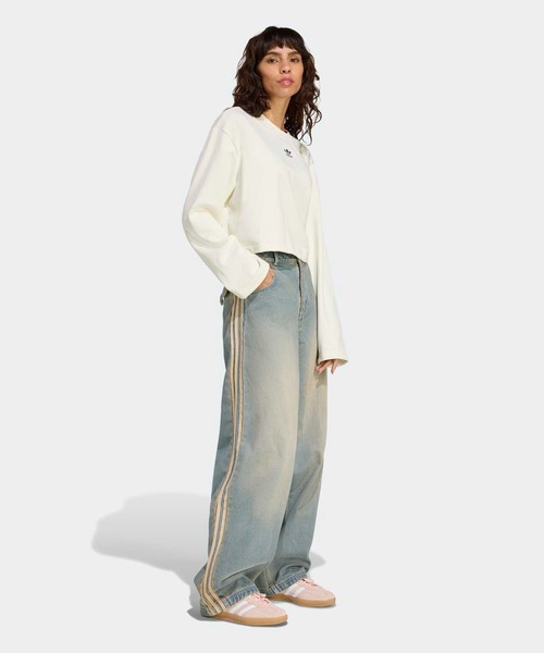 新品 adidas プレミアムエッセンシャルズ デニムバルーンパンツ 27インチ アディダス プレミアム エッセンシャルズ デニムバルーンパンツ