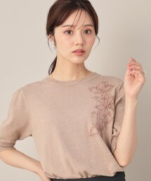 オーガンフリルフラワーニット