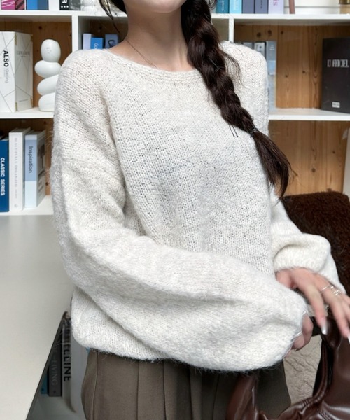 Ada.(エイダ)の「クルーネック メランジ ボリュームスリーブ ニット(ニット/セーター・レディース・グレー/ブルー/アイボリー/パープル・FREE)」の22枚目の写真