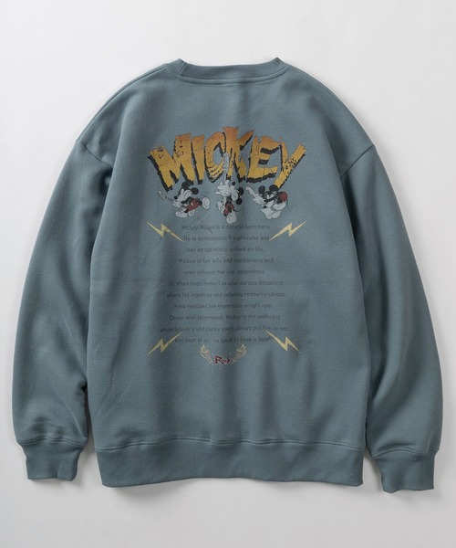 Disney(ディズニー)の「【71】【Disney/ディズニー】MICKEY MOUSE ロックテイスト グラフィック 裏起毛 スウェット(スウェット・レディース・ブルー/チャコールグレー/ダークグレー/ライトベージュ・XL/L/M)」の8枚目の写真