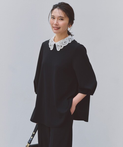☆アンフィーロ☆襟取り外し可能2WAY BEAUTY MOVE レース襟ブラウス ご好評により追加生産/襟は取り外し可能な2WAY】BEAUTY MOVE レース襟