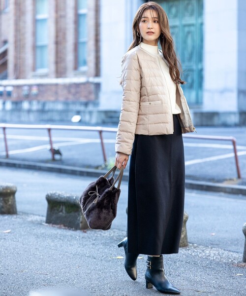 2WAYノーカラーダウン ジャケット（ダウンジャケット/コート