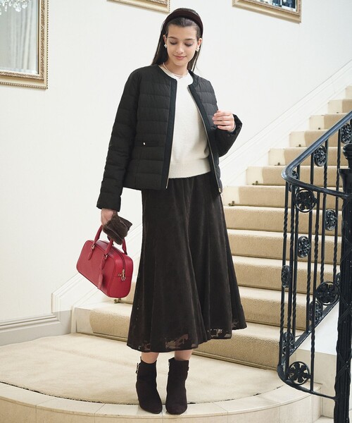 【any sis】 ノーカラージャケット セール】 【洗える】コードレーンストレッチ ジャケット （ノー