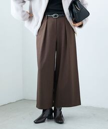 le.coeur blanc | ウールライクフロントタックワイドクロップドパンツ(その他パンツ)