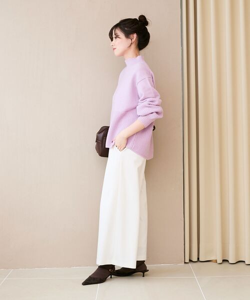 le.coeur blanc（ルクールブラン）の「ウールライクフロントタックワイドクロップドパンツ（その他パンツ・レディース・オフホワイト/ブラウン/ブラック/ベージュ・38/36）」の9枚目の写真