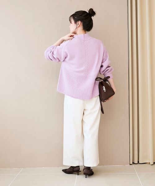 le.coeur blanc（ルクールブラン）の「ウールライクフロントタックワイドクロップドパンツ（その他パンツ・レディース・オフホワイト/ブラウン/ブラック/ベージュ・38/36）」の10枚目の写真