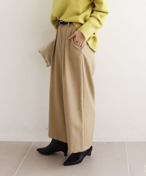 le.coeur blanc（ルクールブラン）の「ウールライクフロントタックワイドクロップドパンツ（その他パンツ・レディース・オフホワイト/ブラウン/ブラック/ベージュ・38/36）」の11枚目の写真