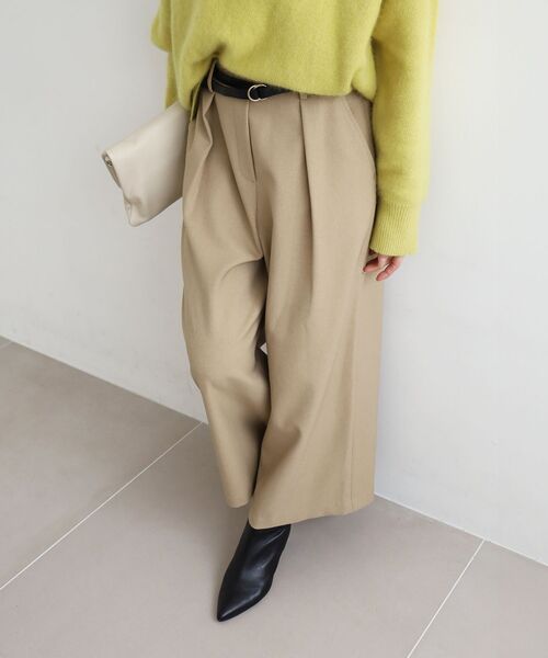 le.coeur blanc（ルクールブラン）の「ウールライクフロントタックワイドクロップドパンツ（その他パンツ・レディース・オフホワイト/ブラウン/ブラック/ベージュ・38/36）」の14枚目の写真