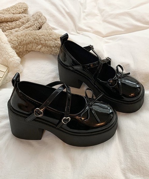 yuue' ( wear )（ユーイ）の「厚底リボンストラップローファー（ローファー・レディース・ブラック/シルバー・23.5cm/24.5cm）」の9枚目の写真