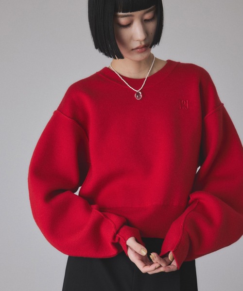 サステナブル】ロゴパッチスウェットニット（ニット/セーター）｜ADAM