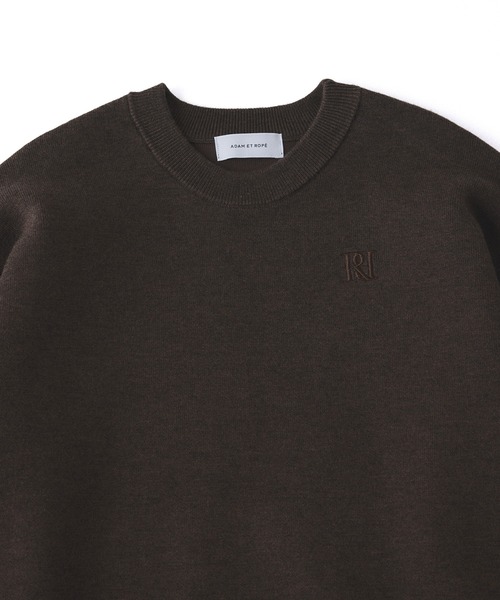 【新品】ADAM ET ROPE' サステナブルロゴパッチスウェットニット サステナブル】ロゴパッチスウェットニット（ニット/セーター）｜ADAM
