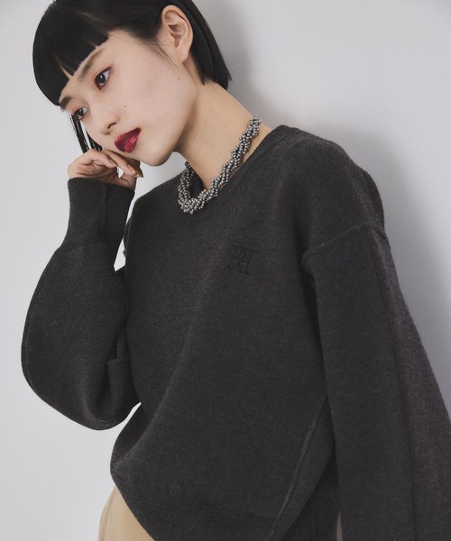 サステナブル】ロゴパッチスウェットニット（ニット/セーター）｜ADAM