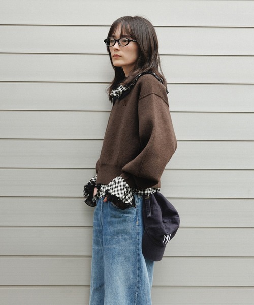 サステナブル】ロゴパッチスウェットニット（ニット/セーター）｜ADAM