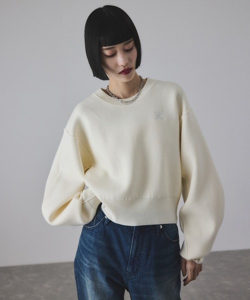 サステナブル】ロゴパッチスウェットニット（ニット/セーター）｜ADAM