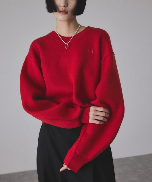 サステナブル】ロゴパッチスウェットニット（ニット/セーター）｜ADAM