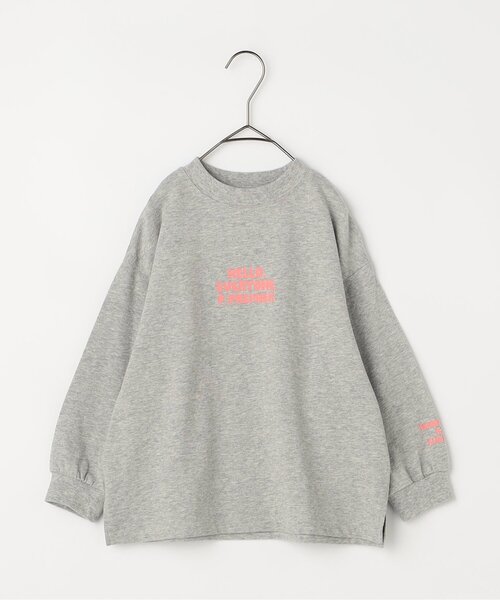 p.premier（ピードットプルミエ）の「【ジュニア対応】イロチ買いしたいナンバリングとロゴの長袖Tシャツ（Tシャツ/カットソー・キッズ・ブラウン/グリーン/グレー/オフホワイト/チャコール/イエロー・80/90/100/110/120/130/140）」の3枚目の写真