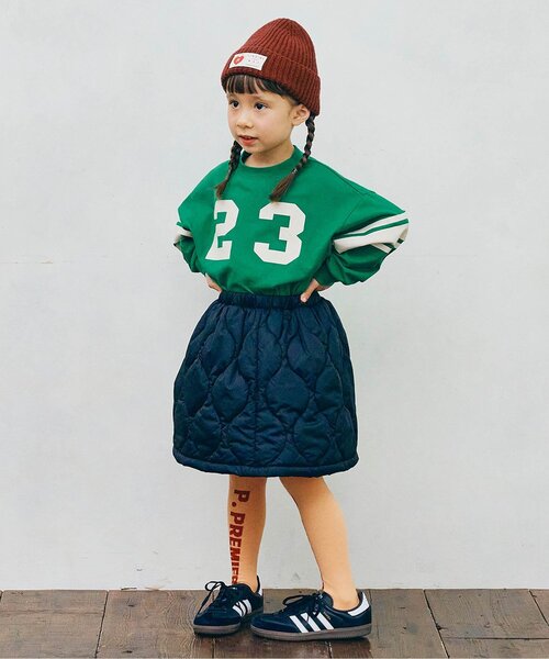 p.premier（ピードットプルミエ）の「【ジュニア対応】イロチ買いしたいナンバリングとロゴの長袖Tシャツ（Tシャツ/カットソー・キッズ・ブラウン/グリーン/グレー/オフホワイト/チャコール/イエロー・80/90/100/110/120/130/140）」の14枚目の写真