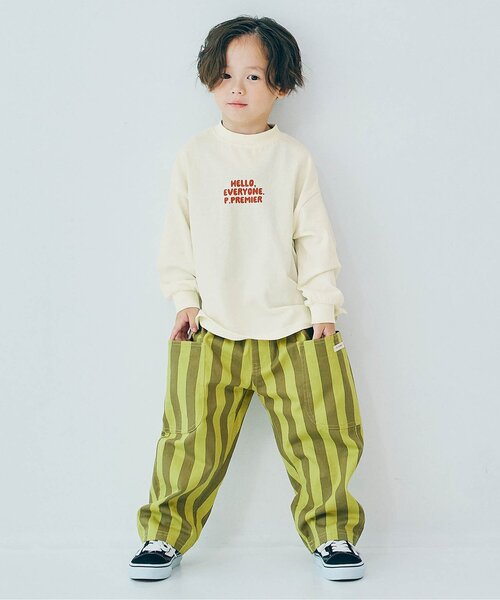 p.premier（ピードットプルミエ）の「【ジュニア対応】イロチ買いしたいナンバリングとロゴの長袖Tシャツ（Tシャツ/カットソー・キッズ・ブラウン/グリーン/グレー/オフホワイト/チャコール/イエロー・80/90/100/110/120/130/140）」の20枚目の写真