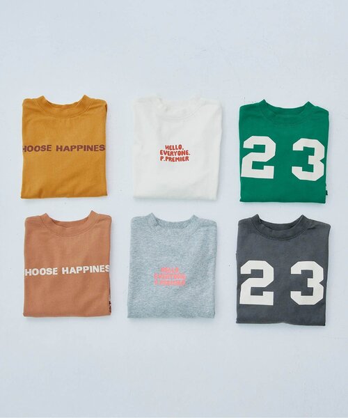 p.premier(ピードットプルミエ)の「【ジュニア対応】イロチ買いしたいナンバリングとロゴの長袖Tシャツ(Tシャツ/カットソー・キッズ・ブラウン/グリーン/グレー/オフホワイト/チャコール/イエロー・80/90/100/110/120/130/140)」の18枚目の写真
