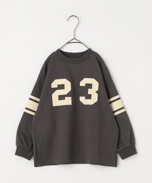 p.premier(ピードットプルミエ)の「【ジュニア対応】イロチ買いしたいナンバリングとロゴの長袖Tシャツ(Tシャツ/カットソー・キッズ・ブラウン/グリーン/グレー/オフホワイト/チャコール/イエロー・80/90/100/110/120/130/140)」の17枚目の写真