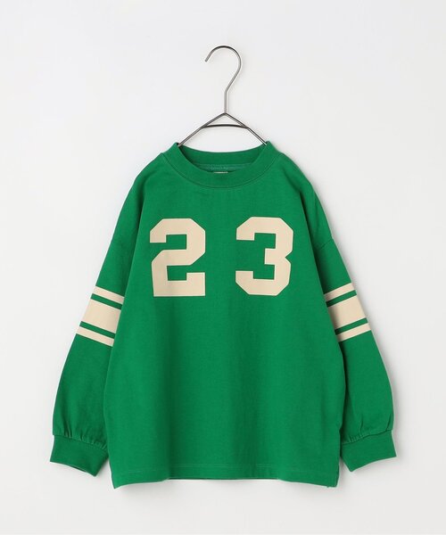 p.premier(ピードットプルミエ)の「【ジュニア対応】イロチ買いしたいナンバリングとロゴの長袖Tシャツ(Tシャツ/カットソー・キッズ・ブラウン/グリーン/グレー/オフホワイト/チャコール/イエロー・80/90/100/110/120/130/140)」の13枚目の写真