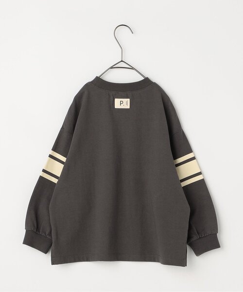 p.premier(ピードットプルミエ)の「【ジュニア対応】イロチ買いしたいナンバリングとロゴの長袖Tシャツ(Tシャツ/カットソー・キッズ・ブラウン/グリーン/グレー/オフホワイト/チャコール/イエロー・80/90/100/110/120/130/140)」の10枚目の写真