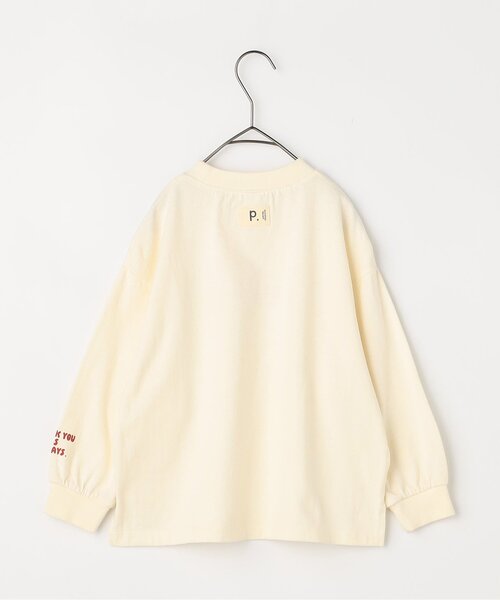 p.premier(ピードットプルミエ)の「【ジュニア対応】イロチ買いしたいナンバリングとロゴの長袖Tシャツ(Tシャツ/カットソー・キッズ・ブラウン/グリーン/グレー/オフホワイト/チャコール/イエロー・80/90/100/110/120/130/140)」の7枚目の写真