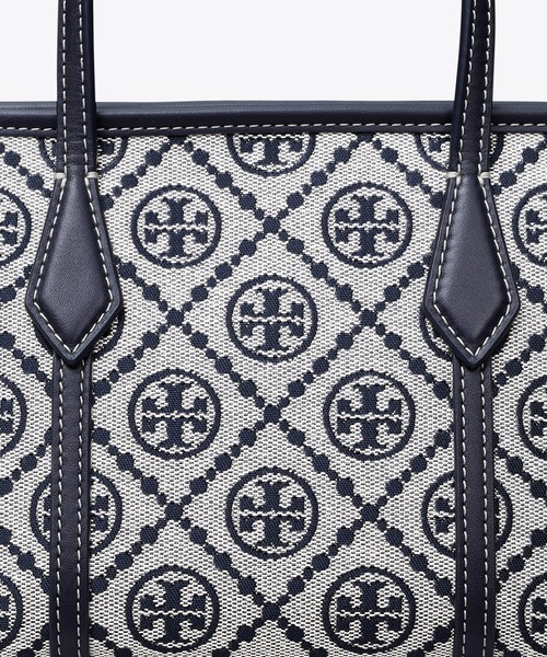 トリーバーチ Tモノグラム トートバッグ ペリー スモール Tモノグラム ペリー ミニ トートバッグ（ショルダーバッグ）｜TORY