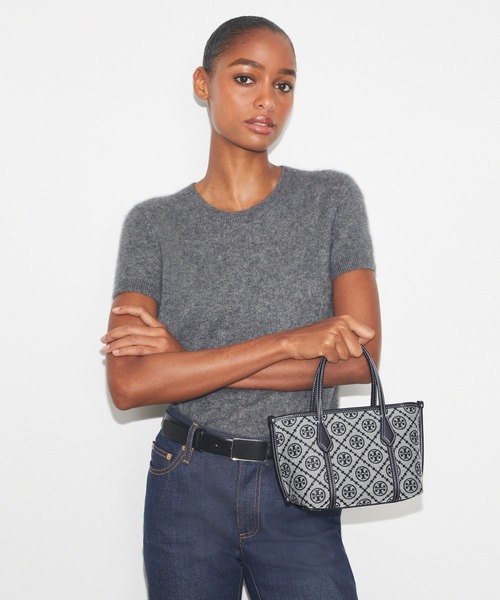 トリーバーチ Tモノグラム トートバッグ ペリー スモール Tモノグラム ペリー ミニ トートバッグ（ショルダーバッグ）｜TORY