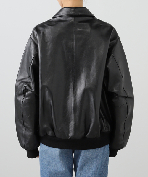 FRAMeWORK(フレームワーク)の「LOEFF/ロエフ LAMB LTR FLHT ジャケット(ライダースジャケット・レディース・ブラック・FREE)」の8枚目の写真