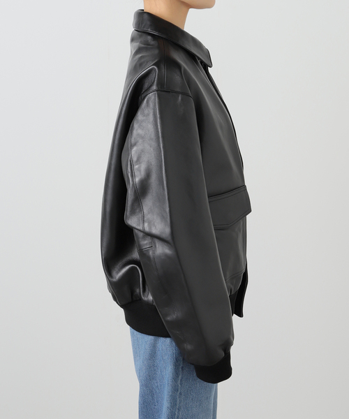 FRAMeWORK(フレームワーク)の「LOEFF/ロエフ LAMB LTR FLHT ジャケット(ライダースジャケット・レディース・ブラック・FREE)」の9枚目の写真