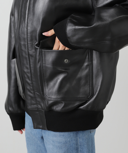 FRAMeWORK(フレームワーク)の「LOEFF/ロエフ LAMB LTR FLHT ジャケット(ライダースジャケット・レディース・ブラック・FREE)」の18枚目の写真