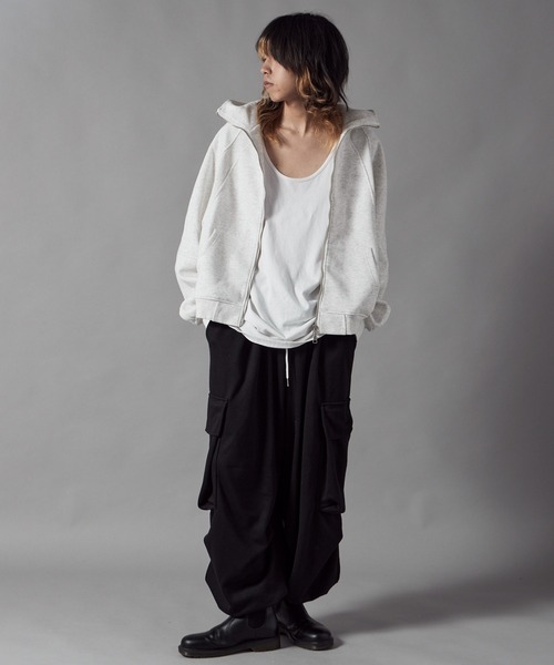 Theater code(シアターコード)の「High-Neck Zip-Up Hoodie/ハイネックジップパーカーメンズ(パーカー・メンズ・ブラック/グレー・L/M)」の18枚目の写真