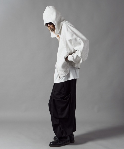 Theater code(シアターコード)の「High-Neck Zip-Up Hoodie/ハイネックジップパーカーメンズ(パーカー・メンズ・ブラック/グレー・L/M)」の9枚目の写真